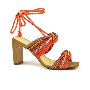 Cape Bay Red Block Heel Sandal by Juliana Heels 8